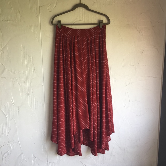 Free People Dresses & Skirts - Boho FREE PEOPLE Polka Dot maxi skirt L